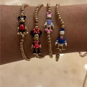 4 Disney Character Bracelets ✨ •Mickey • Minnie • Donald • Daisy •
